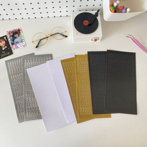 Mengtai 1pcs English letter Digital Decorative Gold Sticker Scrapbooking diy Label Diary Korean Stationery Album Journal Planner