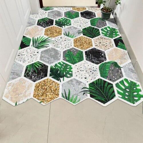 Cartoon Cute Geometric Entrance Doormat Bathroom Kitchen Non-Slip Can be Cut Silk Mat Mud-removing Sand-stripping Floor Carpet