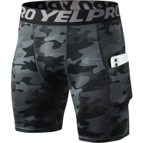 Mens PRO gym shorts with pocket sports running training pants Sweat fast dry stretch tight shorts mens shorts Y1084