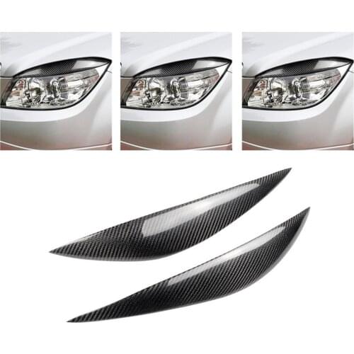 Carbon Fiber Sticker decoration Headlights Eyebrow Eyelids cover styling for Mercedes Benz W204 Pre-Facelift 2008 2009 2010 2011