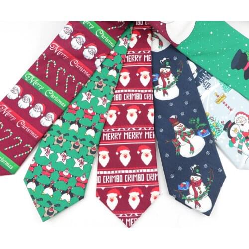 New 8CM Cotton Christmas Necktie Casual Santa Claus Snowman Tree Elk Snowflake Festival Gift For Men Party Dinner Gravatas Tie