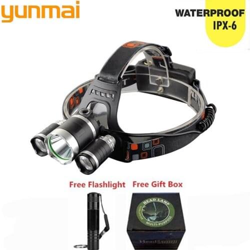 New Super bright waterproof Led Headlight rechargeable headlamp 10000LM light head lamp flashlight of fishing lantern head Torch