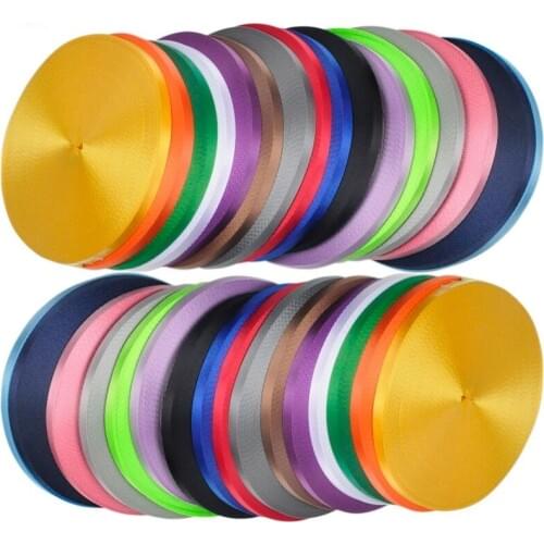 Wholesale 1.5cm 50Meters Nylon Webbing Colorful Heavy and Strong Zakka Straps Bias Tape for Bags, Hand Made Accessories Belt