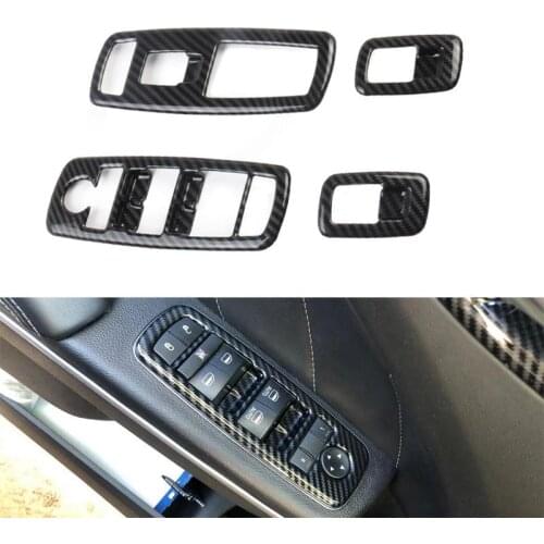 Carbon Fiber Window Lift Trim Switch Panel Cover Trim For Dodge Charger 2011