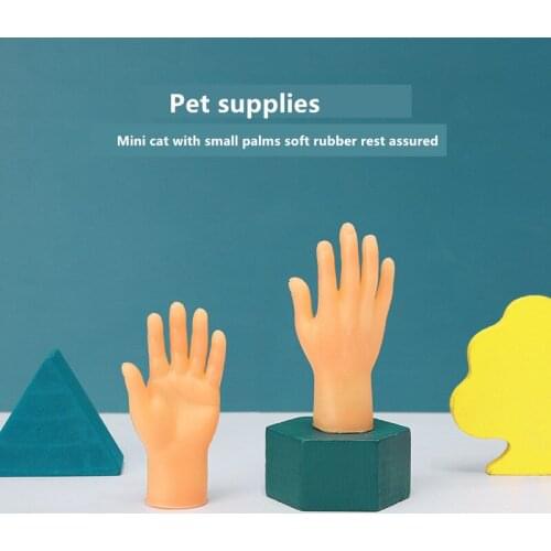 1 Pair Cat Little Finger Gloves Fake Human Hand Pet Mini Glove Finger Cots Laughing Funny Cat Small Finger Cat Toys Halloween