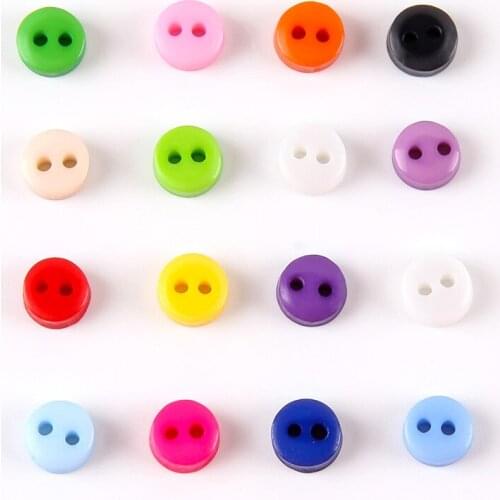100pcs 6mm Mini Resin Round Circle 2 Holes Buttons DIY Handmade Sewing Flatbacks Accessories Dollmaking For Scrapbooking