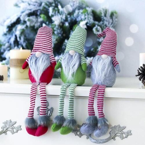 Christmas long legs fabric rudolph doll cross-border hot selling creative faceless doll gifts decorative supplies