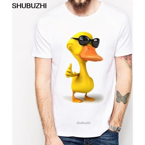 Shubuzhi Summer Mens Fashion Funny Duck/Dog Printed T-Shirt Short Sleeve Popular Design Tops Animal T Shirt Novelty Tee sbz8458