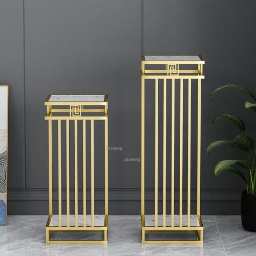 Nordic Indoor Flower Stand Luxury Living Room Furniture Shelf Sofa Side Table Balcony Simple Floor Standing Flower Pot Shelf