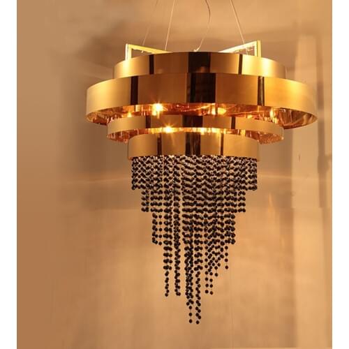 Modern Pendant Light Crystal Hanging Gold Metal Suspension Lamp For Living Room Clothing Store Home Pendant Lighting PA0087