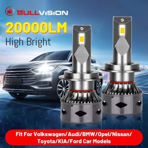 Bullvision 9006 LED Headlights 20000LM H4 H7 H11 HB3 HB4 H8 H9 9005 6000K CSP Chips Canbus Error Free For VW Audi BMW Opel Ford