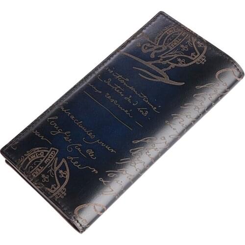 TERSE_2017 Hot sale long wallet mens handmade leather purse quality portfolio for male 6 colors formal wallet cuatom logo 436-1