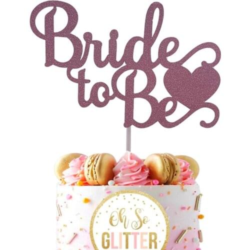 10x15cm Rose Gold Glitter Bride to Be Cake Topper Bachelorette Party Bridal Shower Wedding Engagement Cupcake Topper Decoration