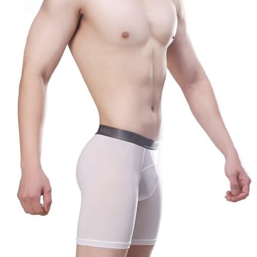 High Elastic Mens Trainning Breathable Sexy Sports Long Legging Boxer Shorts Close Your Body Tights Soft Material Underwear