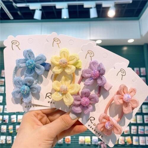 Childrens Mesh Flower Hairpin Hair Clips Baby Girls Hair Accessories Set Lovely Kids Cute Hair Pins Hair Clip Barrettes 2 Piece