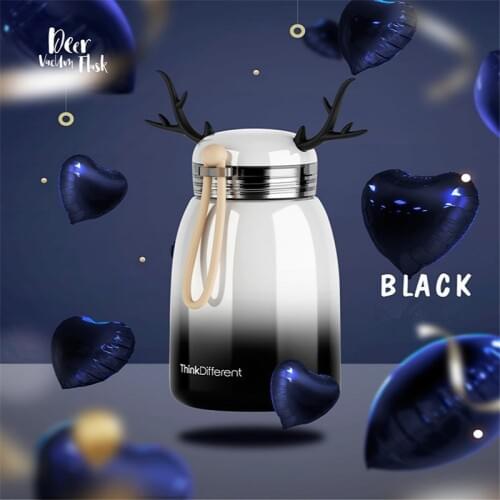 320 Ml Deer Cartoon Thermos Cup Bottle Stainless Steel Thermocup Vacuum Thermal Mug Child Tumbler Animal Cup Thermo Funny Gift