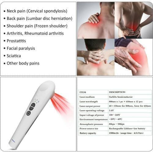 808nm+650nm bio laser therapy equipment Used in clinical both at home Prostatitis Therapy Instrument Body Pain Relief