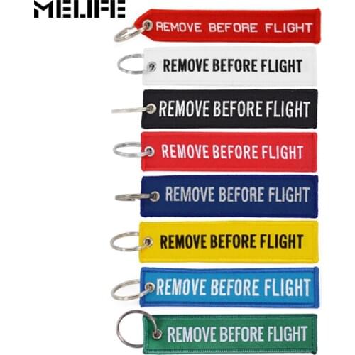 MELIFE Climbing Accessories Remove Before Flight Tag Airworthy Red Embroidery Sport KeyChain for Aviation Tags OEM Key Chains 1P