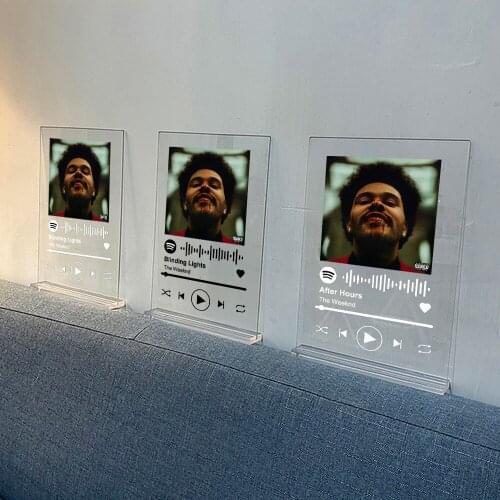 SPOTIFY Pop Music Album The Weeknd Popular Music Acrylic Anniversary Photo Album Plaque Spotify Style Board Spotify Lover Gift