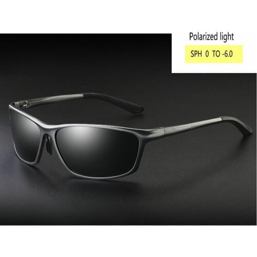 Aluminum Magnesium square Diopter SPH 0 -6.0 Finished Myopia Sunglasses Men Women Nearsighted Polarized Sunglasses Uv400 FML