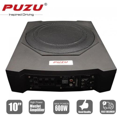 10 Inch 600W Slim Car Speaker Universal Cast Aluminum Fuselage Slim Under Seat Car Active Subwoofer Bass Amplifier Speaker