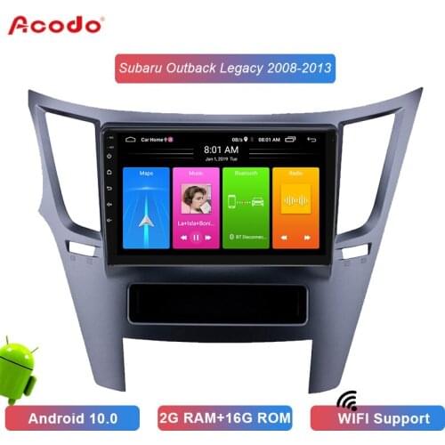ACODO 2G RAM 16G ROM Android 10.0 Car Radio Multimedia Player For Subaru Outback Legacy 2008-2013 Navigation GPS 2 Din