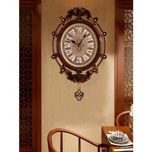 Large Vintage Kitchen Wall Clock European Style Silent Big Wall Clock Living Room Rustic Home Decorative Horloge Murale JJ60WC
