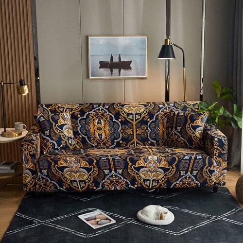 Svetanya Bohemian Mandala Paisley European Stretch Sofa Cover Slipcover Print Spandex Polyester Seater Couch Case Protector