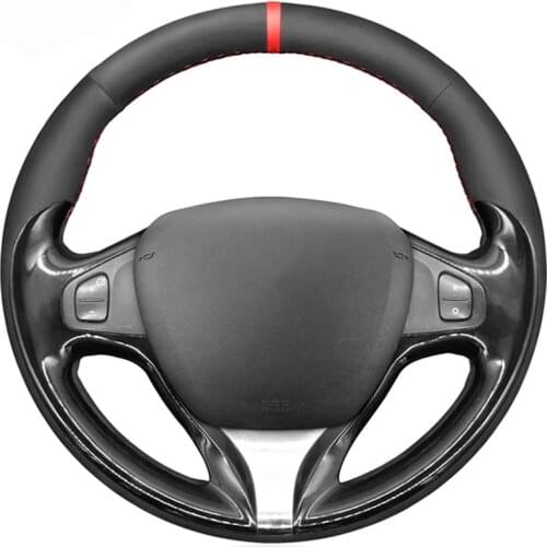 Black PU Faux Suede Hand Car Steering Wheel Cover for Renault Clio 2013-2016 Captur 2013-2017 Renault Samsung QM3 2013-2015