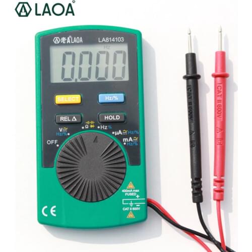 LAOA 3-3/4 Digital Multimeter Automatic Range Multitool Electronic Electrician Dedicated Pocket Digital Multimetro LA814103