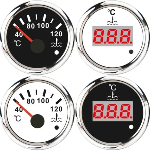 40~120Celsius Water Temperature Gauge 52MM Gauge with Alarm Waterproof Water Temp Meter Indicator 9-32V For Car Marine Boat