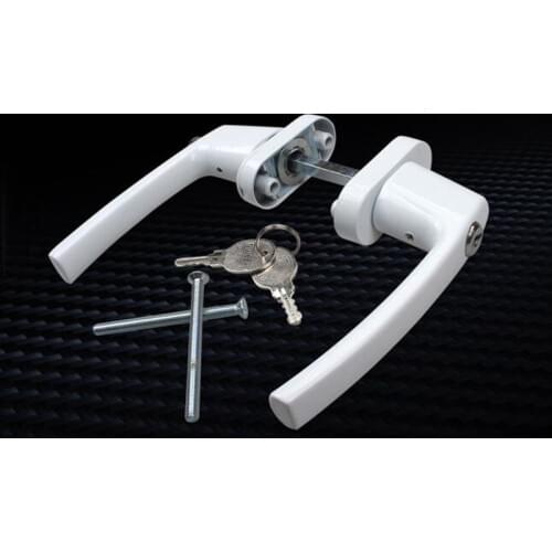 Plastic Steel Door double-sided Handle sliding push door handles 55-65MM with lock insurance