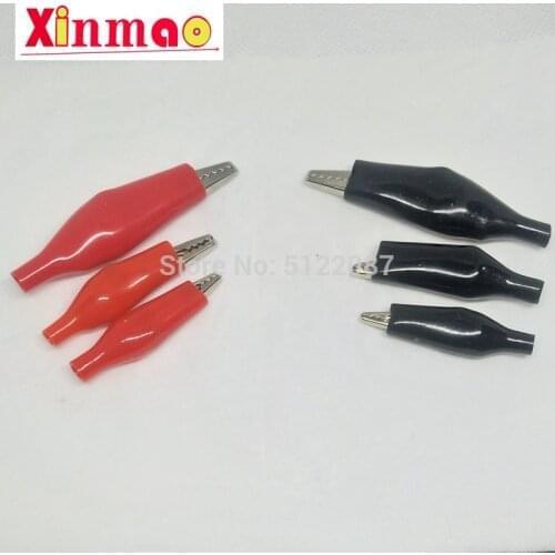 10pcs/lot 28MM 35MM 45MM Metal Alligator Clip Crocodile Electrical Clamp for Testing Probe Meter Black and Red with Plastic Boot