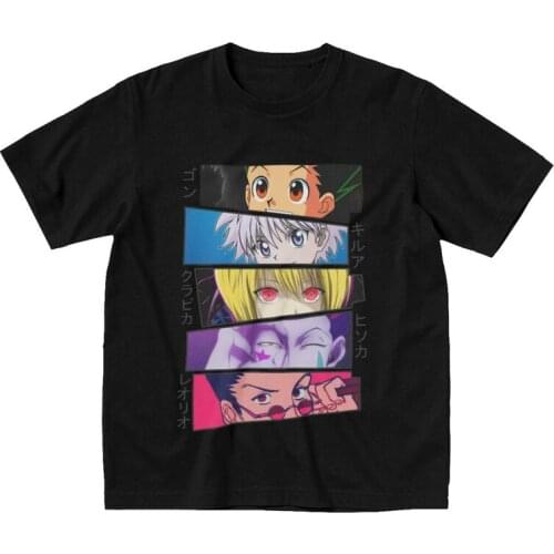 Hunter X Hunter Eyes T Shirt Homme Soft Cotton Tees Hxh Gon Killua Hisoka Kurapika Leorio Tshirts Short-Sleeve Urban T-shirt