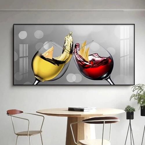Red Wine Glass Canvas Painting Modern Abstract Prints Posters Dining Room Bar Restaurant Kitchen Home Decor Wall Art Pictures