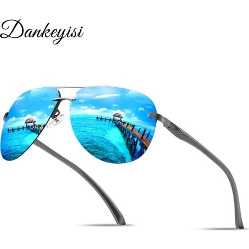 DANKEYISI Classic Polarized Sunglasses Men Women Driving Rimless Metal Frame Sunglasses Male Coating Mirror Glasses Goggle