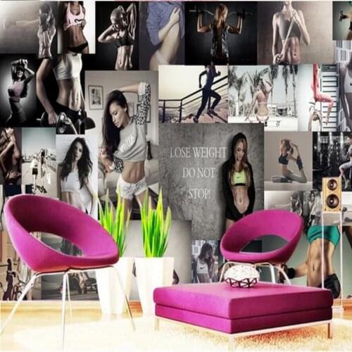 Milofi custom large 3D wallpaper mural fitness beauty photo wall background wall decoration wallpaper mural