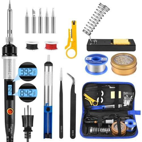 Soldering Iron Kit, 80W LCD Digital Soldering Gun, Portable Solder Iron with Adjustable Temperature Controlled and Fast Heating