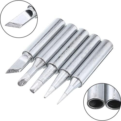 5pcs 900M-T-I+B+K+2.4D+3C Soldering Iron Tip 900M Metal Solder Iron Head Set Inside Hot bare Copper Electric Soldering Iron Tips
