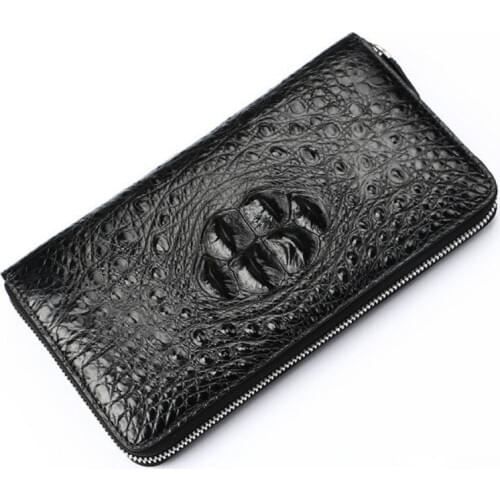 2018 New Coin Purse Embossing Alligator Fashion Real Crocodile Long Men Clutch Wallets Mens Crocodile Long Clutch Wallet