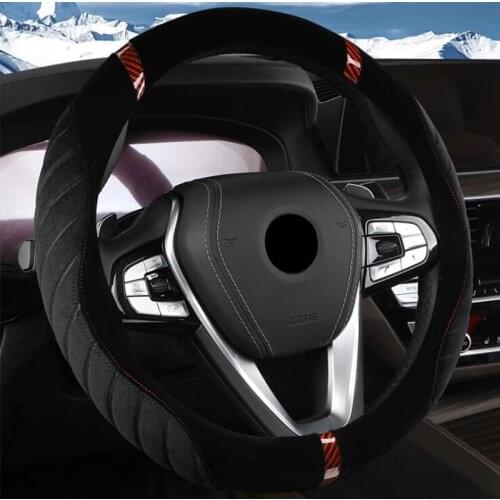 New style Winter steering wheel cover keep warm car steering wheel antiskid No smell short plush Diameter 38cm material