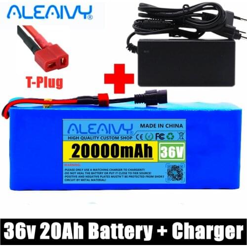 Genuine 36V 20AH Electric Bicycle Battery Built-in 20A BMS Lithium Battery Pack 36 Volt 2A Charging Ebike Battery + 42v Charger