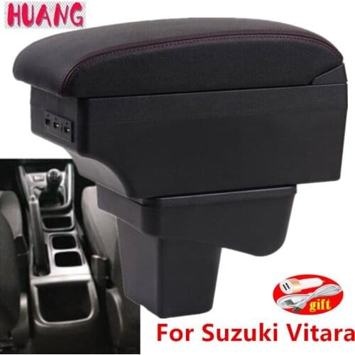 For Suzuki Vitara Armrest For Suzuki Vitara Retrofit parts dedicated Car Armrest Center Storage box USB Easy to install