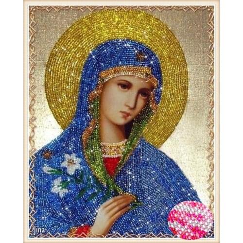 Religion diamond painting virgin mary rhinestone embroidery woman mosaic sticker decor diamond dots posters wall papers gift