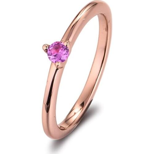 Pink Solitaire Rose Rings 100% 925 Sterling-Silver-Jewelry Free Shipping
