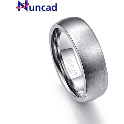 Silver Color 7mm Engagement Anel Masculino 100% Tungsten Carbide Mens Jewelry Wedding Bands