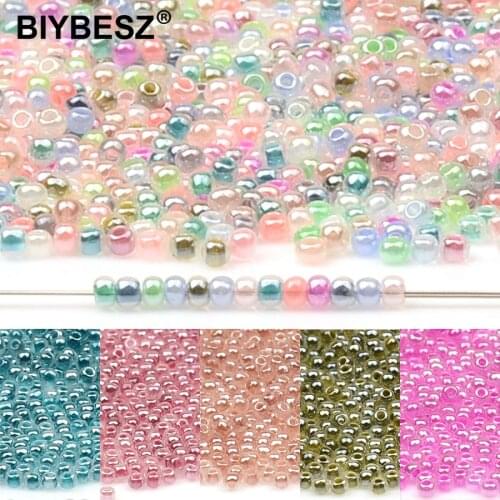 2mm Ice Shell Colors Glass Beads for Necklace Bracelet Jewelry Making Czech Glass Loose Bead Beads DIY Bags Clothes Accessories