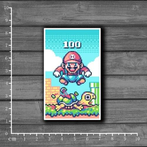 Super M ario pixel style Stationery Graffiti Suitcase Kids Sticker Decor For Ablum Scrapbooking Laptop Notebook Sticker[Single]