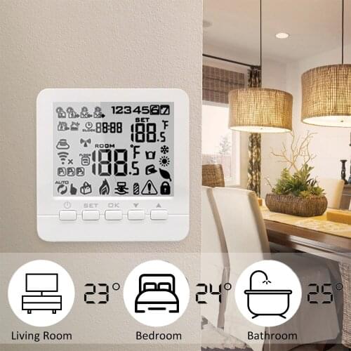 Alexa WiFi Thermostat For Water/Gas Boiler Heating Floor Echo Voice Control Room Temperature Controller Programmable Smart