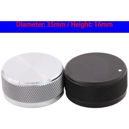 KYYSLB 35*16mm Solid Aluminum Knob High Precision CNC Machining Knob Tube Amplifier Chassis Volume Potentiometer Knob